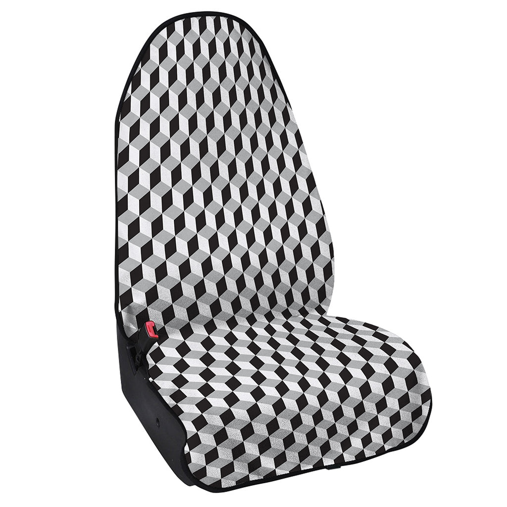 Grey Geometric Cube Shape Pattern Print Waterproof Car Seat Cover
