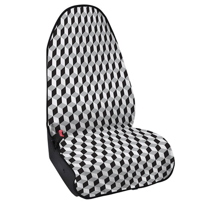 Grey Geometric Cube Shape Pattern Print Waterproof Car Seat Cover