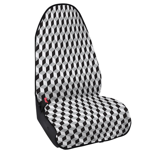 Grey Geometric Cube Shape Pattern Print Waterproof Car Seat Cover