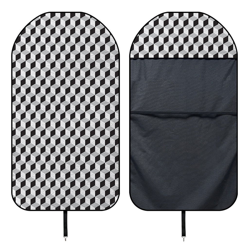 Grey Geometric Cube Shape Pattern Print Waterproof Car Seat Cover