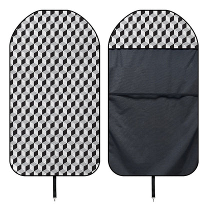Grey Geometric Cube Shape Pattern Print Waterproof Car Seat Cover