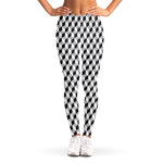 Grey Geometric Cube Shape Pattern Print Women's Leggings