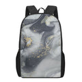 Grey Gold Liquid Marble Print 17 Inch Backpack
