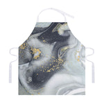 Grey Gold Liquid Marble Print Adjustable Apron