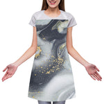 Grey Gold Liquid Marble Print Adjustable Apron