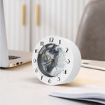 Grey Gold Liquid Marble Print Alarm Clock
