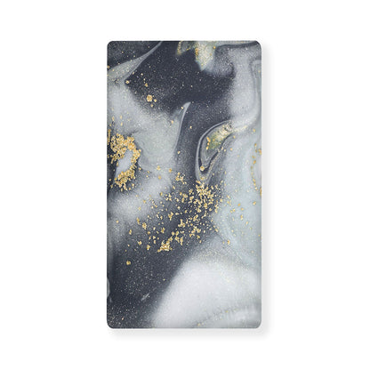 Grey Gold Liquid Marble Print Baby Crib Sheet