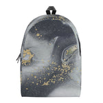 Grey Gold Liquid Marble Print Backpack