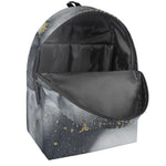Grey Gold Liquid Marble Print Backpack
