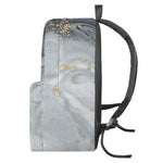 Grey Gold Liquid Marble Print Backpack