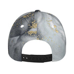 Grey Gold Liquid Marble Print Baseball Cap