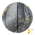 Grey Gold Liquid Marble Print Basketball