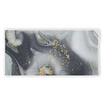 Grey Gold Liquid Marble Print Beach Towel