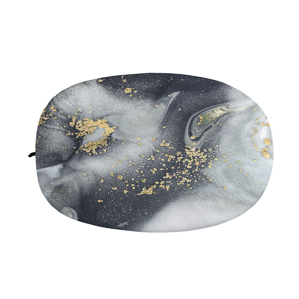 Grey Gold Liquid Marble Print Car Side Mirror Covers