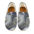 Grey Gold Liquid Marble Print Casual Shoes