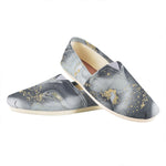 Grey Gold Liquid Marble Print Casual Shoes