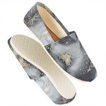 Grey Gold Liquid Marble Print Casual Shoes