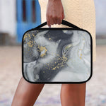 Grey Gold Liquid Marble Print Classic Bible Case