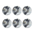 Grey Gold Liquid Marble Print Coaster Set