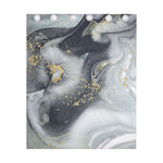 Grey Gold Liquid Marble Print Curtain