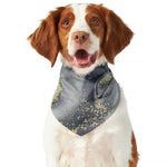 Grey Gold Liquid Marble Print Dog Bandana