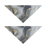 Grey Gold Liquid Marble Print Dog Bandana