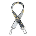 Grey Gold Liquid Marble Print Dog Seat Belt