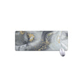 Grey Gold Liquid Marble Print Extended Mouse Pad