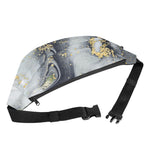 Grey Gold Liquid Marble Print Fanny Pack