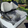 Grey Gold Liquid Marble Print Golf Cart Seat Cover