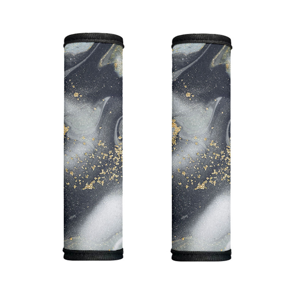 Grey Gold Liquid Marble Print Handle Covers