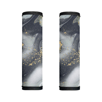 Grey Gold Liquid Marble Print Handle Covers