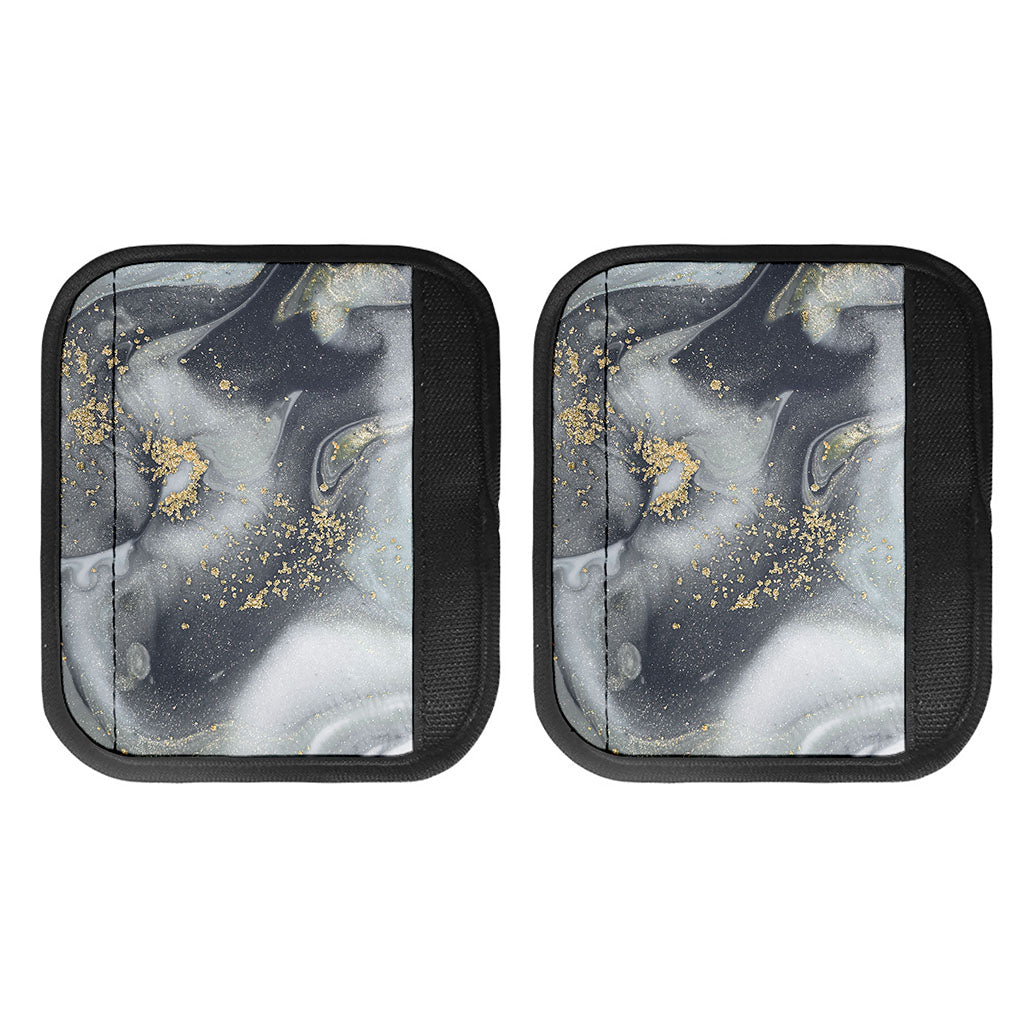 Grey Gold Liquid Marble Print Handle Covers