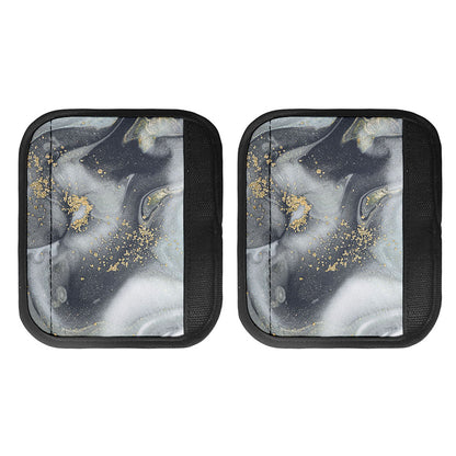 Grey Gold Liquid Marble Print Handle Covers