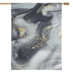 Grey Gold Liquid Marble Print House Flag