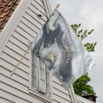Grey Gold Liquid Marble Print House Flag