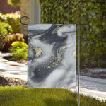 Grey Gold Liquid Marble Print House Flag