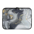 Grey Gold Liquid Marble Print Laptop Sleeve