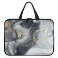 Grey Gold Liquid Marble Print Laptop Sleeve With Handle