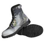 Grey Gold Liquid Marble Print Backpack