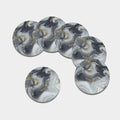 Grey Gold Liquid Marble Print Leather Coaster Set