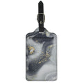 Grey Gold Liquid Marble Print Luggage Tag