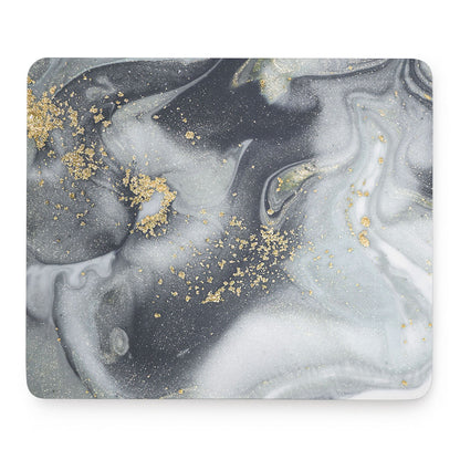 Grey Gold Liquid Marble Print Mouse Pad