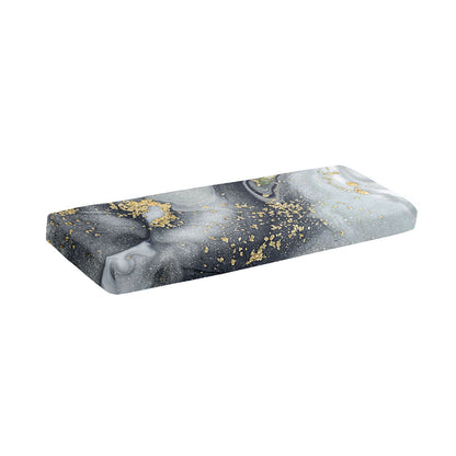 Grey Gold Liquid Marble Print Piano Keyboard Cover