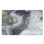Grey Gold Liquid Marble Print Polyester Doormat