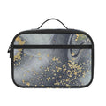 Grey Gold Liquid Marble Print Portable Lunch Bag
