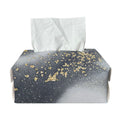 Grey Gold Liquid Marble Print Rectangle Tissue Box Cover