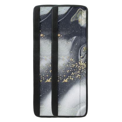 Grey Gold Liquid Marble Print Refrigerator Handle Covers