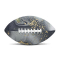 Grey Gold Liquid Marble Print Rugby Ball
