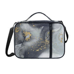 Grey Gold Liquid Marble Print Shoulder Strap Bible Bag